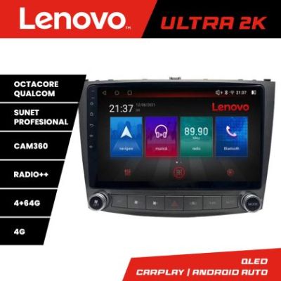 Navigatie Lexus IS 2005-2011 Lenovo Kit- IS 8 core QLED Qualcomm 4+64 360 Android Waze USB Navigatie Internet Youtube Radio