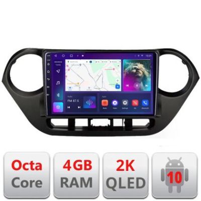 Navigatie HHyundai I10 2013-2019 C-HY38 Android Octa Core Ecran 2K QLED GPS 4G 4+32GB 360 KIT-HY38+EDT-E409-2K