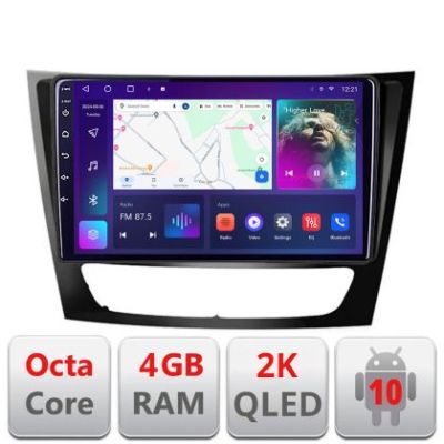 Navigatie Mercedes W211 W219 C-090 Android Octa Core Ecran 2K QLED GPS 4G 4+32GB 360 KIT-090+EDT-E409-2K