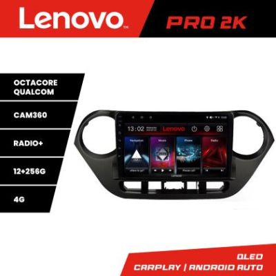 Navigatie Hyundai I10 2013-2019 Lenovo Kit-HY38 8 core QLED 2K 12+256 360 Android Waze USB Navigatie Internet Youtube Radio