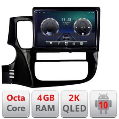 Navigatie Mitsubishi Outlander 2014- C-1230 Android Octa Core Ecran 2K QLED GPS 4G 4+32GB 360 KIT-1230+EDT-E410-2K