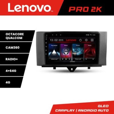 Navigatie Smart For Two 2010-2015 Lenovo Kit-Smart10 8 core QLED 2K 4+64 360 Android Waze USB Navigatie Internet Youtube Radio