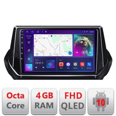 Navigatie Peugeot 2008 2020- Android radio gps internet quad core 4+64 carplay android auto Kit-209-2020+EDT-E309v3