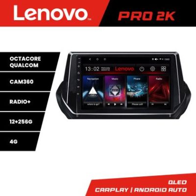 Navigatie Peugeot 2008 2020- Android radio gps internet 8 core QLED 2K 12+256 360 Lenovo