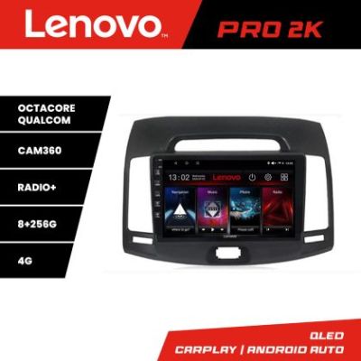 Navigatie Hyundai Elantra 2007-2011 Lenovo Kit-2009 8 core QLED 2K 8+256 360 Android Waze USB Navigatie Internet Youtube Radio