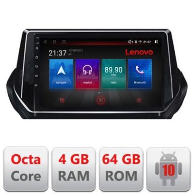 Navigatie Peugeot 2008 2020- Android radio gps internet Octa Core 4+64 LTE Kit-209-2020+EDT-E509-PRO