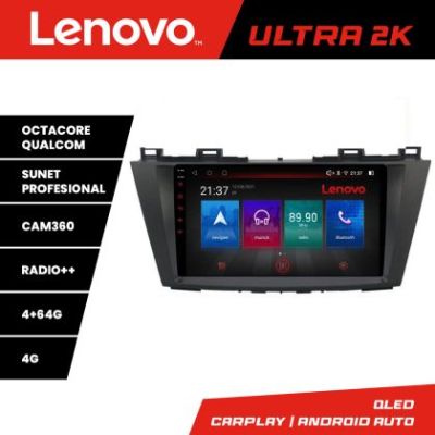 Navigatie Mazda 5 2010-2017 Lenovo Kit-117 8 core QLED Qualcomm 4+64 360 Android Waze USB Navigatie Internet Youtube Radio