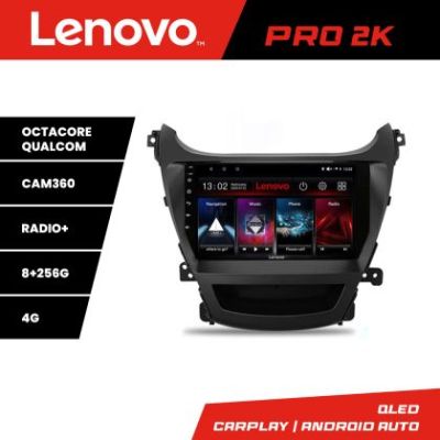 Navigatie Hyundai Elantra 2013-2015 Lenovo Kit-359 8 core QLED 2K 8+256 360 Android Waze USB Navigatie Internet Youtube Radio