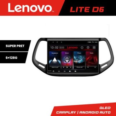 Navigatie Jeep Compass 2017 Lenovo Kit-739 8 core 6+128 GB Android Waze USB Navigatie Internet Youtube Radio