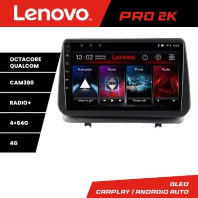 NavigatieRenault Clio 3 2005-2013 Lenovo Kit-Clio3 8 core QLED 2K 4+64 360 Android Waze USB Navigatie Internet Youtube Radio