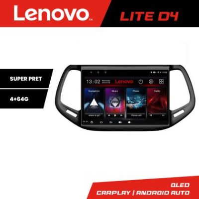 Navigatie Jeep Compass 2017 Lenovo Kit-739 4+64 GB Android Waze USB Navigatie Internet Youtube Radio