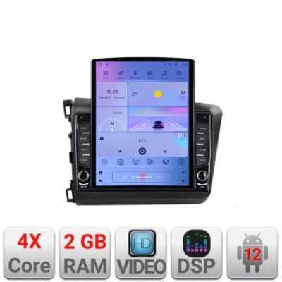 Navigatie Honda Civic Sedan K-132 ecran tip TESLA 9.7" cu Android Radio Bluetooth Internet GPS WIFI 2+32 DSP Quad Core