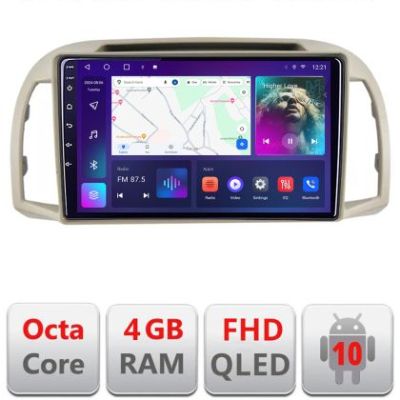 Navigatie Nissan Micra 2002-2010 Android radio gps internet quad core 4+64 carplay android auto KIT-micra2003+EDT-E309v3