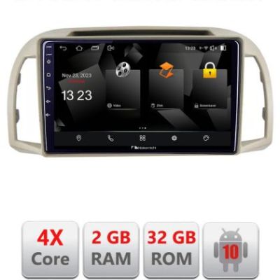 Navigatie Nissan Micra 2002-2010 Android Ecran 720P Quad Core 2+32 carplay android auto