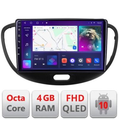 Navigatie HHyundai I10 2007-2013 Android radio gps internet quad core 4+64 carplay android auto KIT-i10-2007+EDT-E309v3