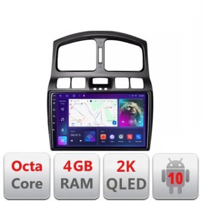 Navigatie HHyundai Santa Fe 2000-2006 Android Octa Core Ecran 2K QLED GPS 4G 4+32GB 360 KIT-santafe-old+EDT-E409-2K