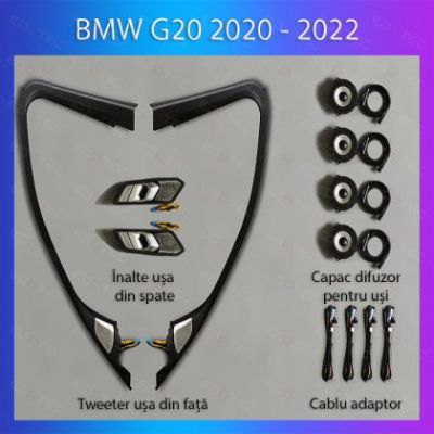 Lumini Ambientale BMW Seria 3 2020-2022 dedicat difuzor înalte, difuzor iluminat control telefon sau sistem original