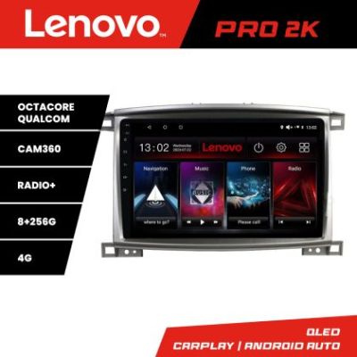 Navigatie Toyota Land Cruiser L100 2002-2008 Lenovo Kit-L100 8 core QLED 2K 8+256 360 Android Waze USB Navigatie Internet Youtube Radio