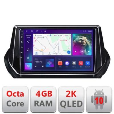 Navigatie Peugeot 2008 2020- Android ecran Qled 2K Octa core 4+32 Kit-209-2020+EDT-E409-2K