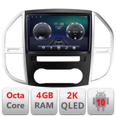 Navigatie Mercedes Vito w447 2016- Android Octa Core Ecran 2K QLED GPS 4G 4+32GB 360 KIT-w447+EDT-E410-2K