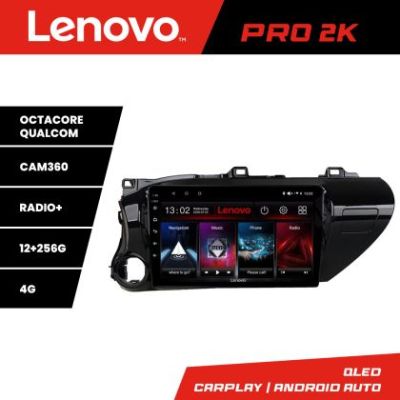 Navigatie Toyota Hilux 2016- Lenovo Kit-TY59 8 core QLED 2K 12+256 360 Android Waze USB Navigatie Internet Youtube Radio