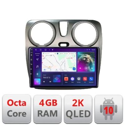 Navigatie Dacia Dokker Android Octa Core Ecran 2K QLED GPS 4G 4+32GB 360 kit-dokker+EDT-E409-2K