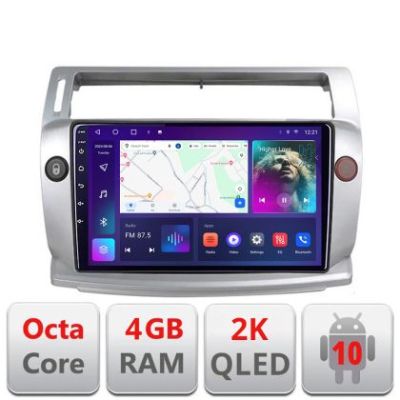 Navigatie Citroen C4 C-088 Android Octa Core Ecran 2K QLED GPS 4G 4+32GB 360 KIT-088+EDT-E409-2K