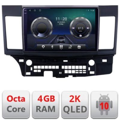 Navigatie MITSUBISHI LANCER Android Octa Core Ecran 2K QLED GPS 4G 4+32GB 360 KIT-037+EDT-E410-2K