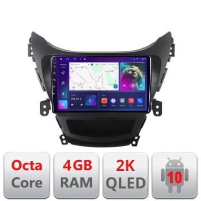 Navigatie HHyundai Elantra 2011-2013 C-092 Android Octa Core Ecran 2K QLED GPS 4G 4+32GB 360 KIT-092+EDT-E409-2K