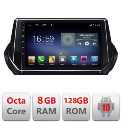 Navigatie Peugeot 2008 2020- Android radio gps internet Octa Core 8+128 LTE Kit-209-2020+EDT-E609