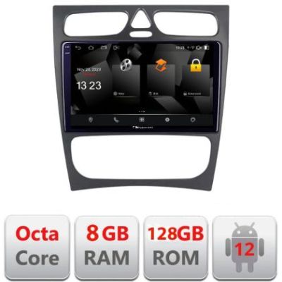 Navigatie Mercedes C W203 2000-2004 5960Pro-clk Android Octa Core Qualcomm 2K Qled 8+128 DTS DSP 360 4G Optical