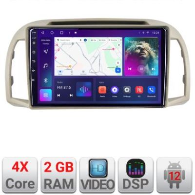 Navigatie Nissan Micra 2002-2010 Android radio gps internet 2+32 KIT-micra2003+EDT-E209