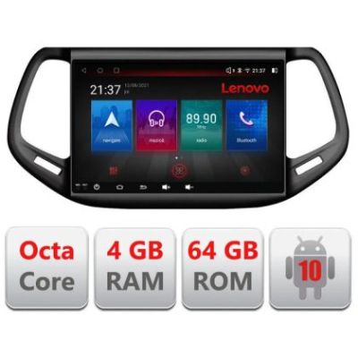 Navigatie Jeep Compass 2017 E-732 Octa Core cu Android Radio Bluetooth Internet GPS WIFI DSP 4+64GB 4G