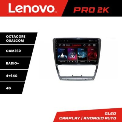 Navigatie Skoda Octavia 2 2005-2013 Lenovo Kit-005 8 core QLED 2K 4+64 360 Android Waze USB Navigatie Internet Youtube Radio