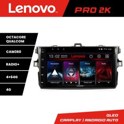 Navigatie Toyota Corolla Lenovo Kit-063 8 core QLED 2K 4+64 360 Android Waze USB Navigatie Internet Youtube Radio