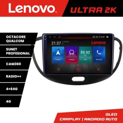 Navigatie Hyundai I10 2007-2013 Android radio gps internet 8 core QLED Qualcomm 4+64 360 Lenovo