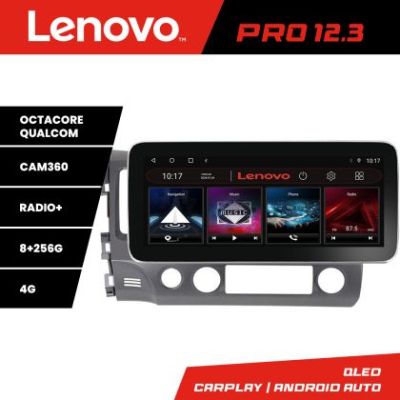 Navigatie Honda Civic 2005-2011 K-044 Lenovo PRO 8+256 12.3 inch qled android 4G DSP gps internet