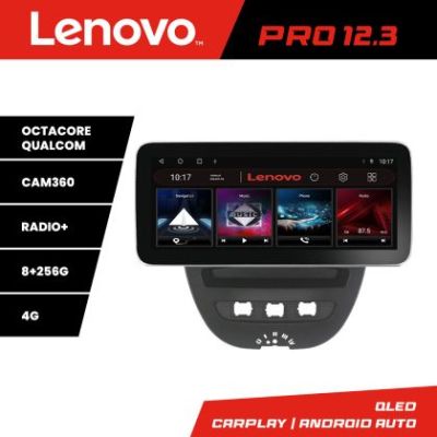 Navigatie Citroen C1 Peugeot 107 Toyota Aygo 2005-2014 Lenovo PRO 8+256 12.3 inch qled android 4G DSP gps internet  KIT-C1