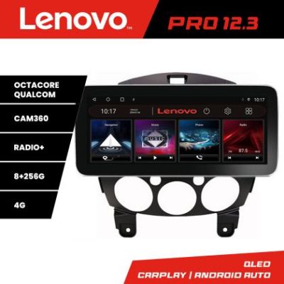 Navigatie Mazda 2 2007-2013 Lenovo PRO 8+256 12.3 inch qled android 4G DSP gps internet  Kit-mazda2