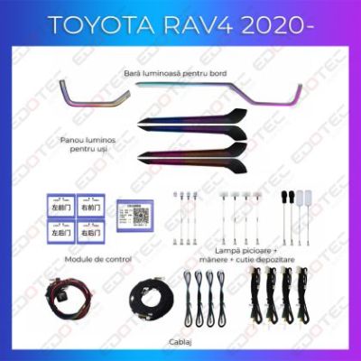 Lumini ambientale Toyota Rav4 2020-2021 set complet control telefon sau sistem original