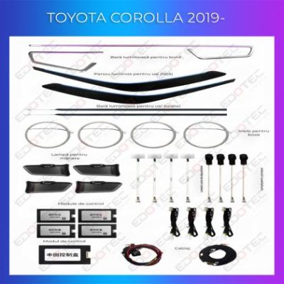 Lumini ambientale Toyota Corolla 2019-2021 set complet control telefon sau sistem original