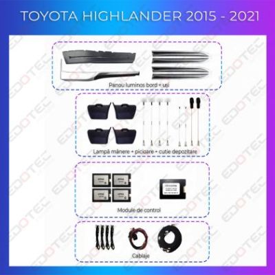 Lumini ambientale Toyota Highlander 2015-2021 set complet control telefon sau sistem original