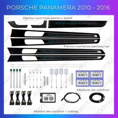 Lumini ambientale Porsche Panamera 2010-2016 set complet cu trimuri control telefon sau sistem original