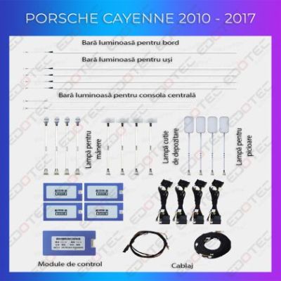 Lumini ambientale Porsche 2010-2017 set complet control telefon sau sistem original