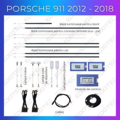 Lumini ambientale Porsche 911 2012-2018 set complet control telefon sau sistem original