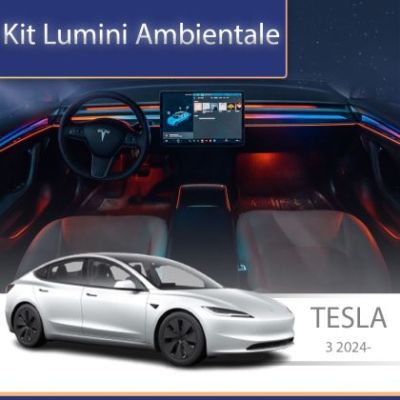 Lumini ambientale Tesla Model 3 2024 trimuri control telefon sau sistem original