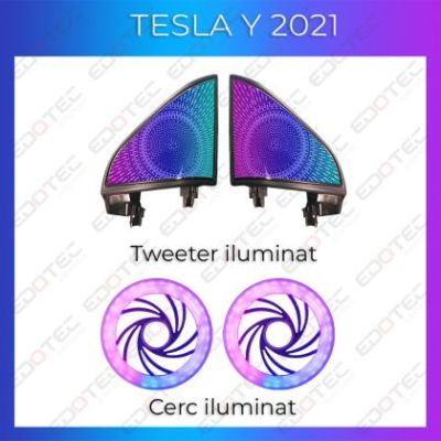 Lumini ambientale Tesla Model Y 2021 tweeter iluminat control telefon sau sistem original