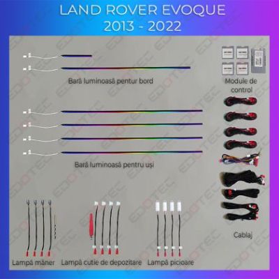 Lumini ambientale Range Rover Evoque 2013-2022 set complet control telefon sau sistem original