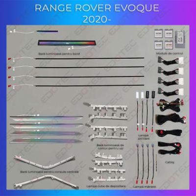 Lumini ambientale Range Rover Evoque 2020- set complet control telefon sau sistem original