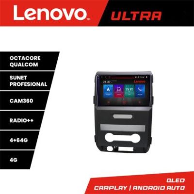 Navigatie Ford F150 2008-2014 Lenovo 8 core QLED Qualcomm 4+64 360 Android Waze USB Navigatie Internet Youtube Radio